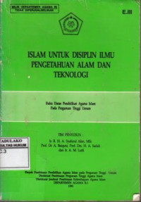 Islam Untuk Disiplin Ilmu Pengetahuan Alam Dan Teknologi