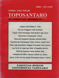 Jurnal Ilmu Hukum Toposantoro