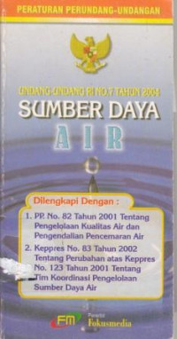 Undang-Undang RI No.7 Tahun 2004 Tentang Sumbner Daya Air
