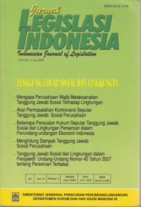 Jurnal Legislasi Indonesia : Indonesia Journal Of Legislation